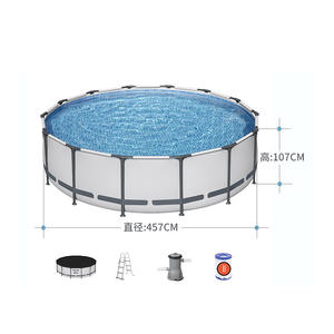 <span class=keywords><strong>Piscina</strong></span> <span class=keywords><strong>Redonda</strong></span> <span class=keywords><strong>Grande</strong></span> Bestway56488 con Marco Metálico para Familias, <span class=keywords><strong>Piscina</strong></span> Elevada y Reforzada para Adultos - Product Image 2