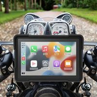 Moniteur DVR pour moto avec double caméra, écran tactile IPS 5 pouces, étanche, Bluetooth 5G, WiFi, CarPlay et Android Auto, caméra de recul