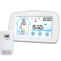 Horloge météo intelligente LED Température intérieure et extérieure Prédiction de l'humidité Station météo sans fil Wifi Horloge numérique de table de bureau