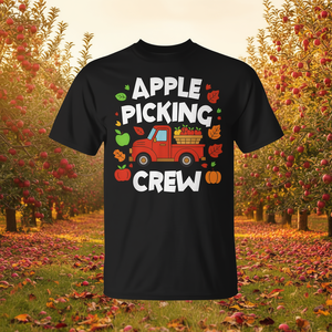 T-shirt Apple Picking Crew, design récolte d'automne, camion rouge, graphique, taille adulte unisexe - Product Image 3