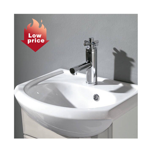 Moderno a buon mercato in ceramica ovale bianco di piccole dimensioni bagno trogolo lavello a mano lavabo - Product Image 1