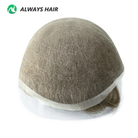 Toupet disponible en 64 couleurs pour hommes, cheveux humains, dentelle suisse complète, système de cheveux indiens