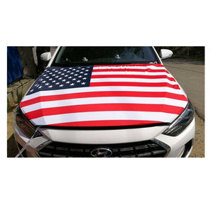 2024 vente en gros bas prix tissu Spandex étiré Logo personnalisé Sublimation pays moteur National capot de voiture couverture drapeau - Product Image 4