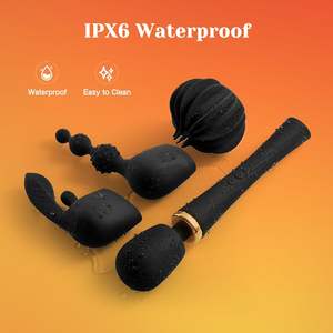 Tracy's Kit de vibrateur baguette sans fil puissant pour chien 5 modes de vibration 10 vitesses 3 accessoires pour la stimulation anale du point G clitoridien - Product Image 3