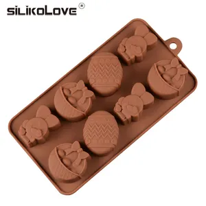 Tùy Chỉnh Thời Trang Thanh Lịch Phục Sinh Trứng Thỏ Silicone Bánh Khuôn Jelly DIY Baking Handmade Sô Cô La Khuôn