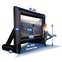 Écran de cinéma extérieur gonflable de 14ft 16ft 20ft 24ft pour la voûte d'écran de projecteur de fête d'arrière-cour avec accessoire de ventilateur