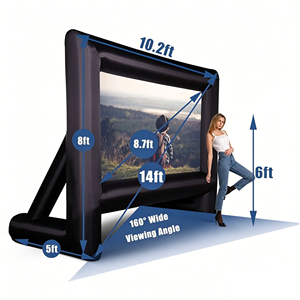 Écran de <span class=keywords><strong>cinéma</strong></span> extérieur gonflable de 14ft 16ft 20ft 24ft pour la voûte d'écran de projecteur de fête d'arrière-cour avec accessoire de ventilateur - Product Image 2