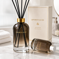 Diffuseur à bâtonnets de parfum en verre cylindrique vide, couleur ambre dégradée, design personnalisé, décor coloré, 200 ml