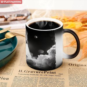Artistic Photo Custom Sublimation Mug Frosted Black 11oz <b>Ceramic</b> Heat Activated Magic <b>Cup</b> - Product Image 5