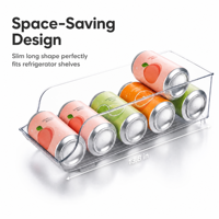 Boîte de rangement de boissons moderne en plastique PET pour bureau, 1 niveau, tiroir incliné pour organiseur de canettes de soda, distributeur durable et éco-responsable