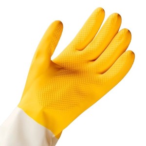 Rubber Dishwashing Gloves Thickened Waterproof Kitchen Cleaning Gloves For Women Solid Color 37cm Length - Product Image 5