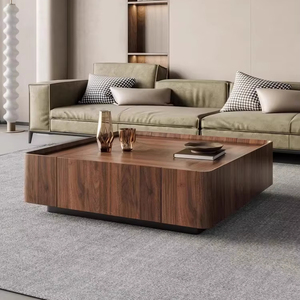 Geshang Yuyan C110 <span class=keywords><strong>Table</strong></span> <span class=keywords><strong>basse</strong></span> carrée simple et moderne Wabi-Sabi couleur <span class=keywords><strong>bois</strong></span> <span class=keywords><strong>de</strong></span> noyer avec garantie pour le salon <span class=keywords><strong>de</strong></span> la maison - Product Image 1