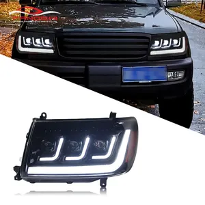 Lampu depan LED Upgrade untuk Toyota LC100 Land Cruiser LC 100 LC100 lampu depan 1998-2007 pasang dan mainkan