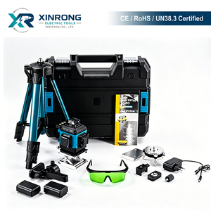 Niveau <span class=keywords><strong>laser</strong></span> vert XINRONG 4D 12/16 lignes, auto-nivelant 360° °   <span class=keywords><strong>Laser</strong></span> à lignes croisées <span class=keywords><strong>avec</strong></span> trépied et étui - Product Image 1