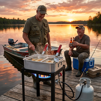 Friteuse à Propane Extérieure en Aluminium 18 QT avec Deux Paniers Intérieurs, 58K BTU, Conception Suspendue pour Vidange et Régulateur Certifié CSA 5 PSI