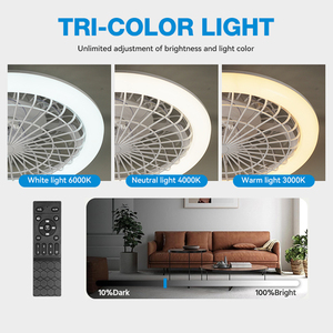 ขายร้อนบ้านห้องนั่งเล่นห้องครัว DC มอเตอร์16W ใบพัดพัดลม7ใบพัดไฟ6สปีดรีโมทคอนโทรล LED พัดลมเพดานพร้อมโคมไฟ - Product Image 6