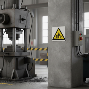Frantumazione delle mani segnale di avvertimento-ISO 7010 conforme PVC 200x200mm - Product Image 3