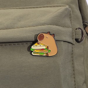 Karikatür sevimli Capybara aperatif serisi broşlar eğlenceli Schoolbag kalem kutusu rozetleri kolye süslemeleri pimleri ve aksesuarları - Product Image 6