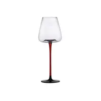 Copas de vino de lujo de color rojo y negro, Base transparente de Burdeos, para alquiler de bodas y restaurante, cristalería, copas de champán