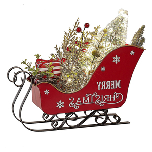 High Quality Handmade Iron Vintage <b>Christmas</b> Sleigh for <b>Table</b> Top <b>Decorations</b> Latest Design <b>Christmas</b> Sleigh Sculpture for Sale - Product Image 1