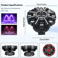 Projecteur de scène DJ RZ 8 bras Bee Eye LED DMX Stroboscope 180W RGBW Laser Lumière de fête Télécommandée à Tête Mobile pour DJ et Soirées Disco