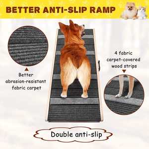 Haustierrampe für Couch, klappbare Haustiertreppe, rutschfeste, verstellbare und tragbare Hunderampe, Kletterleiter für kleine Hunde - Product Image 2