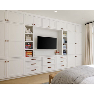 <span class=keywords><strong>Armadio</strong></span> Guardaroba <span class=keywords><strong>a</strong></span> Parete Personalizzato di Fabbrica con Mobile Porta TV, Design Moderno, Unità di Stoccaggio per Camera da Letto in Pannelli di Legno MDF - Product Image 3