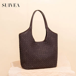 Bolso de Mano Vintage Minimalista para Mujer, Bolso de Hombro Retro Tejido a Mano, Bolso Tote Casual Mate de Gran Capacidad para Mujer - Product Image 3