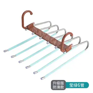 Multi-Functional Folding Pants Rack Seamless Magic Clip Wardrobe Storage For Household Coat Stands And Artifact Pants Hanger