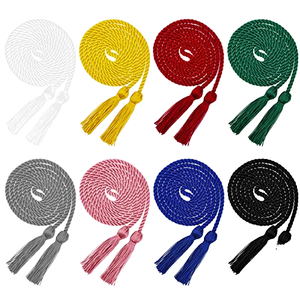 Cordones de Honor para Graduación, Azul Rey/Rojo/Dorado, Multicolor, Cordón de Macramé de 3 Hilos Trenzados, 3 mm, 60 Pulgadas, Recubierto, Ecológico, de Alta Tenacidad - Product Image 1