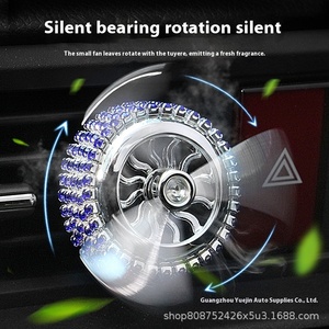 ABS Car Air Freshener <strong>Diffuser</strong> with Exhaust <strong>Clip</strong> Fan Rotating Air Outlet Aromabling Metal Fan Freshener for Car Exhaust - Product Image 4