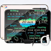 Tablette à dessin magnétique LCD colorée de 20 pouces Type-C Chargement Permanent Doodle Board pour tampons d'apprentissage éducatifs pour tout-petits