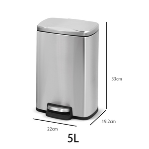 Nuevo Bote de <span class=keywords><strong>Basura</strong></span> <span class=keywords><strong>Rectangular</strong></span> de Acero Inoxidable de 5L con Pedal y Tapa Enrollable, Diseño Ecológico para Uso Doméstico 2026 - Product Image 2