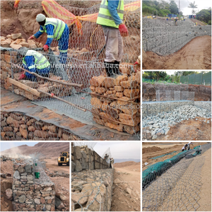 Barrière hexagonale tissée de défense de mer de paniers de Gabion de 2*1*1m pour le mur de soutènement de roche - Product Image 3