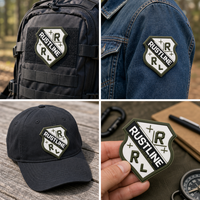 Patch PVC souple personnalisé, emblème 3D en relief, style tactique pour veste et sac à dos, prix d'usine en gros