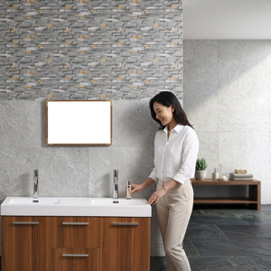 Carreaux muraux en céramique numérique gaufrés haute profondeur 300x450mm, finition satinée mate, texture pierre pour façade extérieure - Product Image 2