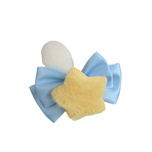Pinza para el pelo con orejas de conejo de peluche con diseño de estrellas, dulce y adorable, pinza lateral para flequillo, accesorio para el pelo estilo Lolita - Product Image 5