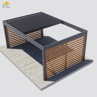 Kit de persiennes motorisées de luxe pour toit de maison, ouverture électronique rétractable avec cadre thermolaqué pour pergola de toit
