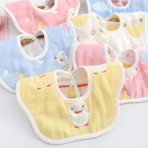 Muslintree Vải Cho Ăn Khăn Slobber Cho Trẻ Sơ Sinh Yếm Em Bé Thoáng Khí Nhanh Khô Bằng Cotton