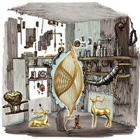 Figurine décorative d'art populaire nordique moderne de luxe en métal antique, plaquée or, à une face, pour la décoration intérieure - MADIHA ART CRAFTS