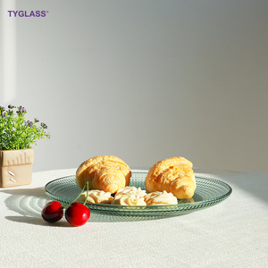 أطقم أدوات مائدة زجاجية رائجة للبيع، زينة لحفلات الزفاف، أطباق زجاجية ملونة، صحون تقديم للمناسبات - Product Image 4