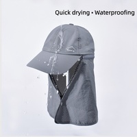 Sombrero de Pescador para Protección Solar de Verano, Impermeable, de Secado Rápido, con Solapa Desmontable y Cremallera, Gorra de Béisbol para Senderismo y Actividades al Aire Libre, Venta al Por Mayor