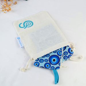Custom Small Eco Friendly Blank Gold Zipper Make up Pouch Recycled Plain Cotton Canvas Accessory Pouch - Product Image 3