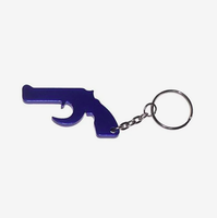 Décapsuleur porte-clés personnalisé en forme de pistolet, cadeau promotionnel, logo gravé, en métal, pour camping, fête, nouveauté