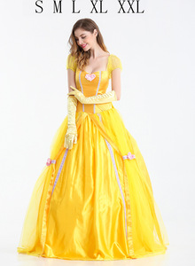 Ecowalson adulto amarillo <span class=keywords><strong>bestia</strong></span> princesa Bella disfraz Halloween Cosplay fiesta mascarada campana corte <span class=keywords><strong>reina</strong></span> roles Sui - Product Image 4