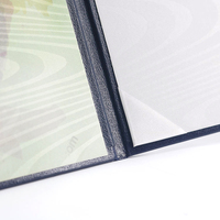 Feuille d'argent estampage Logo Grain cuir Graduation diplôme dossier certificat couverture avec doublure colorée gravure