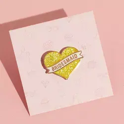 Ustom-broche de esmalte en forma de corazón para mujer, chapa de metal de color oro rosa - Product Image 4