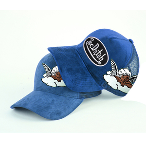 مخصص جودة عالية من جلد الغزال 5 لوحة مطرزة في الهواء الطلق الرجال سائق الشاحنة قبعة مع شعار مخصص - Product Image 1