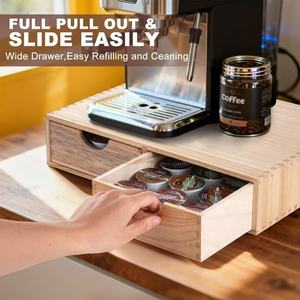 Boîte de rangement en bois pour dosettes de café avec tiroir organisateur pour machine à café et support à capsules - Product Image 3