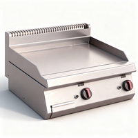 Table de travail de comptoir en acier inoxydable 304 de qualité professionnelle avec plaque de cuisson double combustible (gaz + électrique)